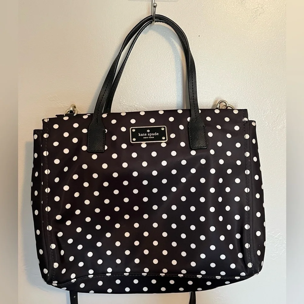 Kate Spade New York Loden- Black/White Polka Dot Bag